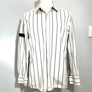 Italian Striped Button-Down Dress Shirt for Men